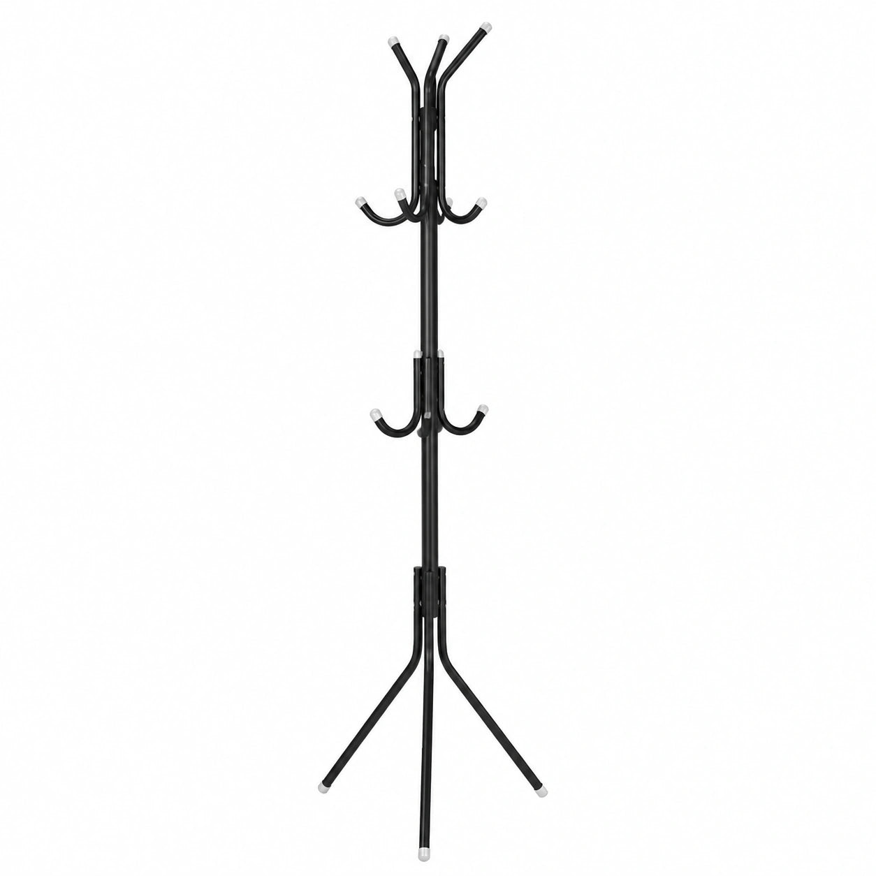 Moderner Garderobenständer aus Metall mit Baumdesign, 175 cm Höhe, 12 Haken, freistehend, für Flur, Schlafzimmer und Büro, Schwarz