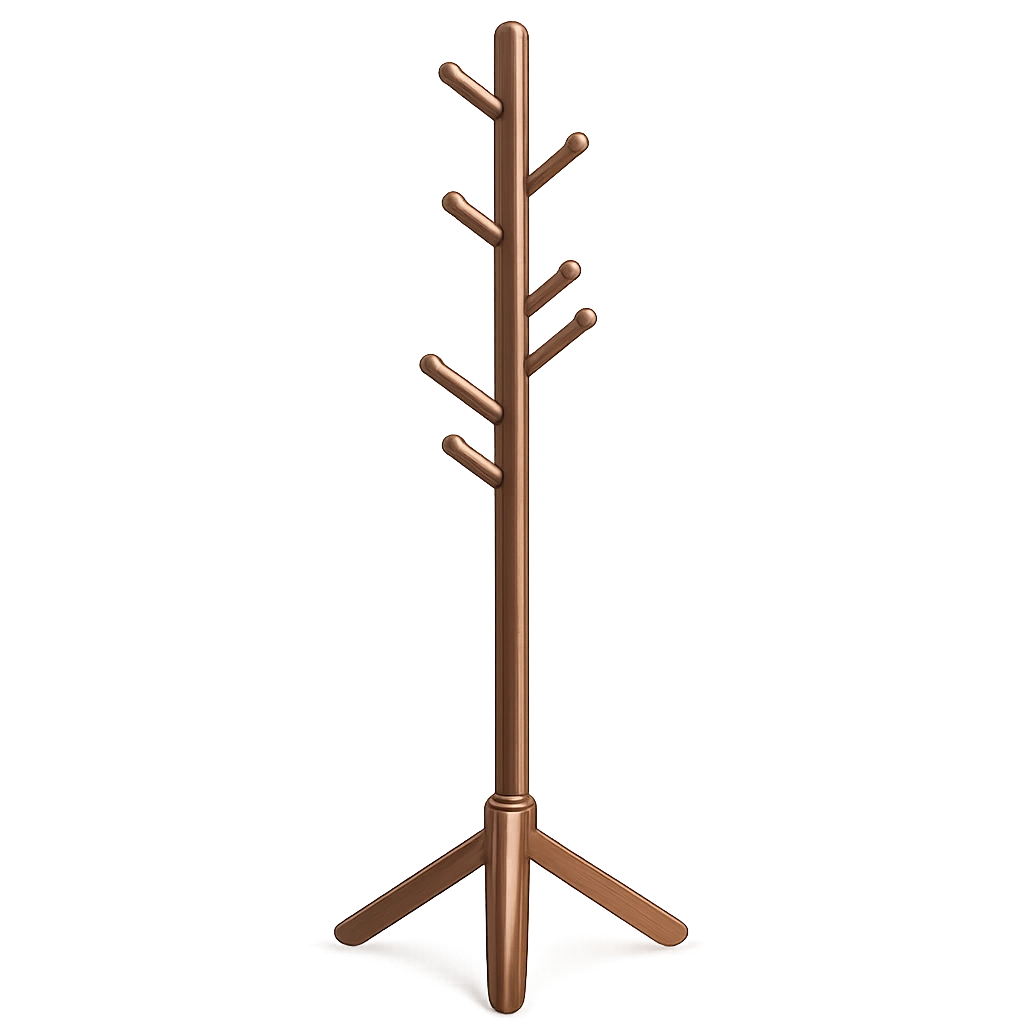 IBUYKE Holz-Kleiderständer mit 8 Haken, Vintage Garderobenständer für Flur, Diele, Schlafzimmer, Wohnzimmer und Wartezimmer, Braun