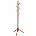 Massivholz Garderobenständer mit 6 Haken, verstellbare Baumform, ideal für Hüte und Mäntel, Kirsche