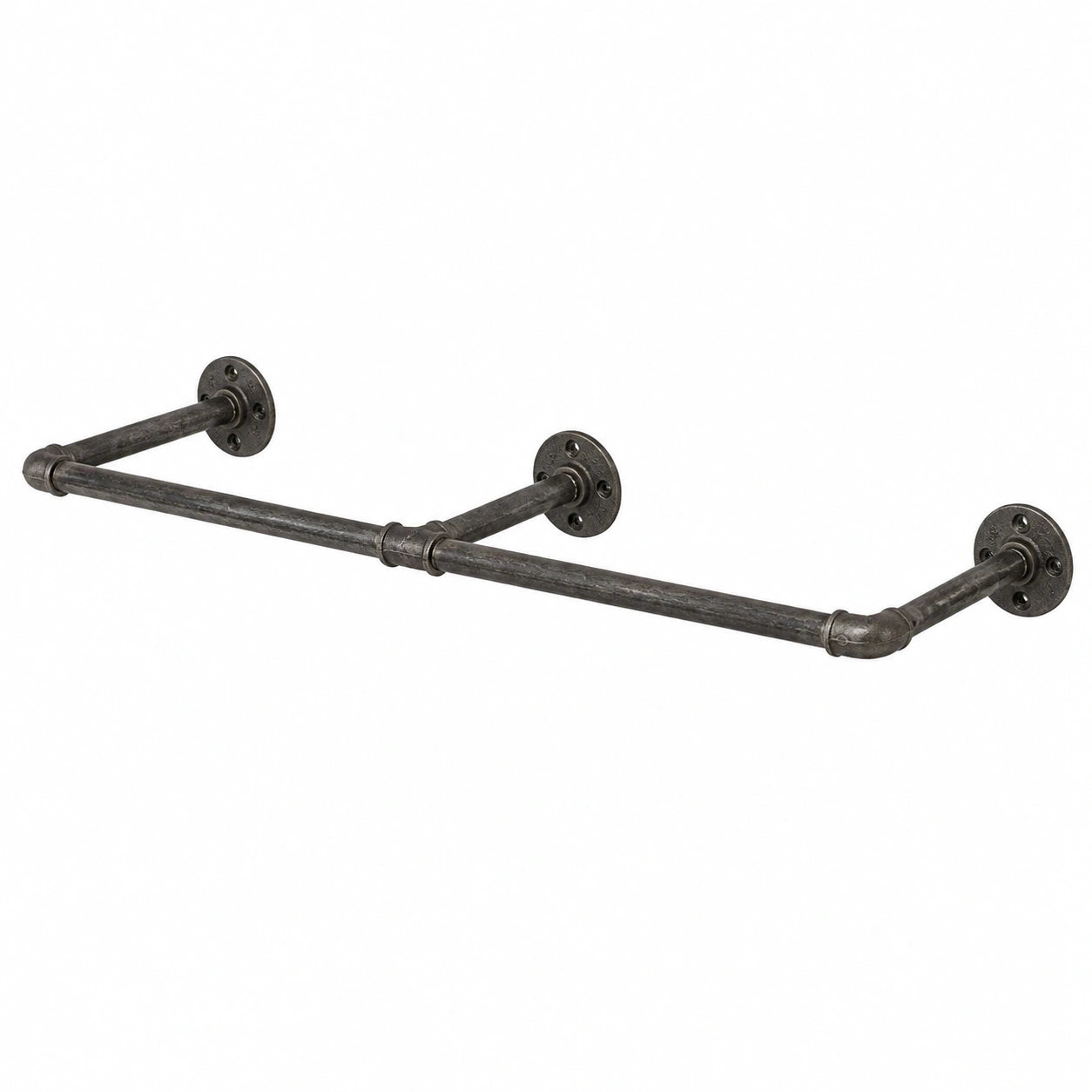 Wandgarderobe Industriestil Schwarz - Metall-Kleiderstange in verschiedenen Größen, z.B. 150 x 28 cm - Handgefertigte Jackenhalterung aus Deutschland