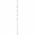 Höhenverstellbarer Kleiderständer Weiß, 140-310cm, mit 12 Haken für Mäntel und Accessoires, ideal für Wohnzimmer und Balkon