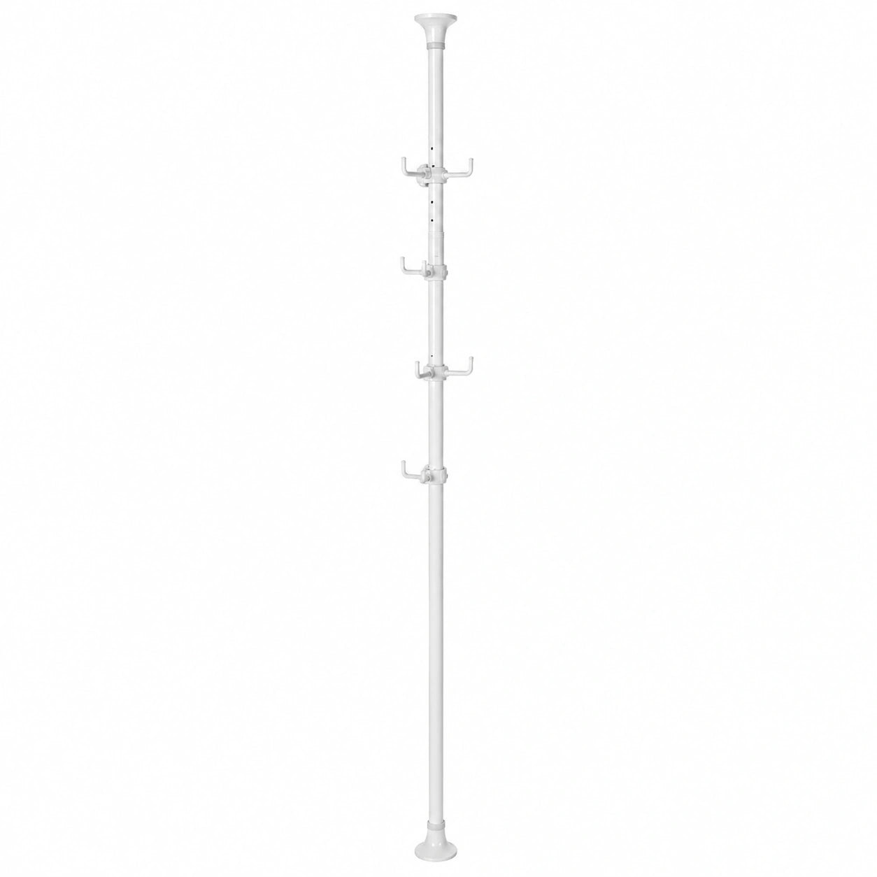 Höhenverstellbarer Kleiderständer Weiß, 140-310cm, mit 12 Haken für Mäntel und Accessoires, ideal für Wohnzimmer und Balkon