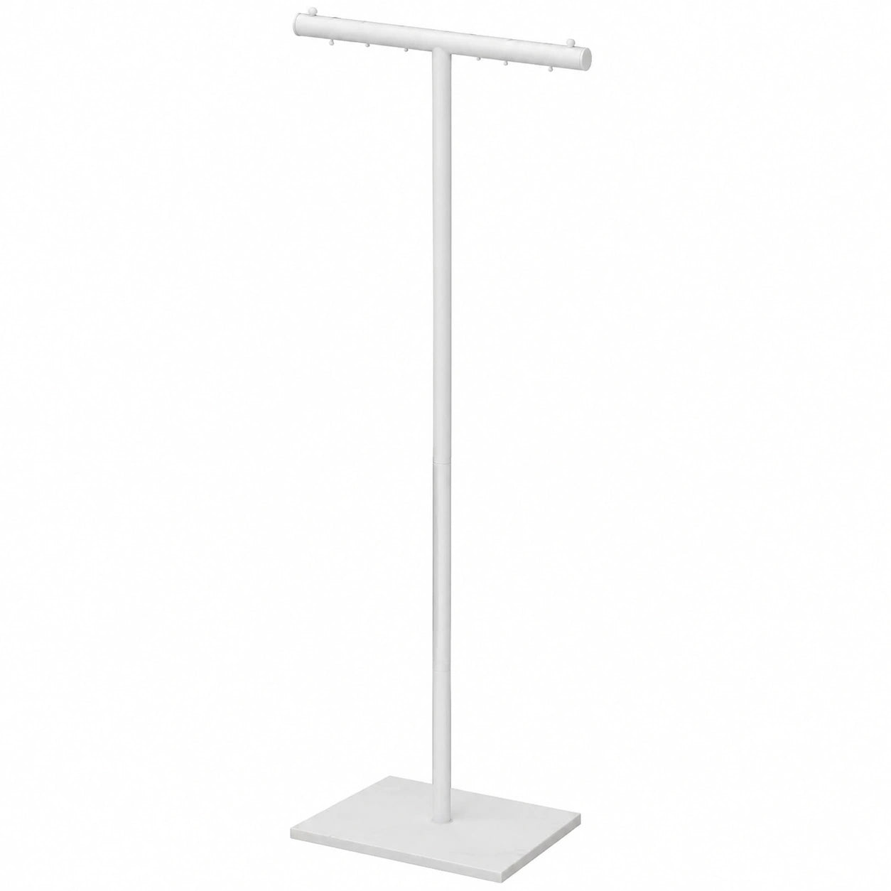 Moderner Kleiderständer mit Marmorplatte, T-förmiger Metallständer, 175 cm, Weiß, für Flur und Schlafzimmer