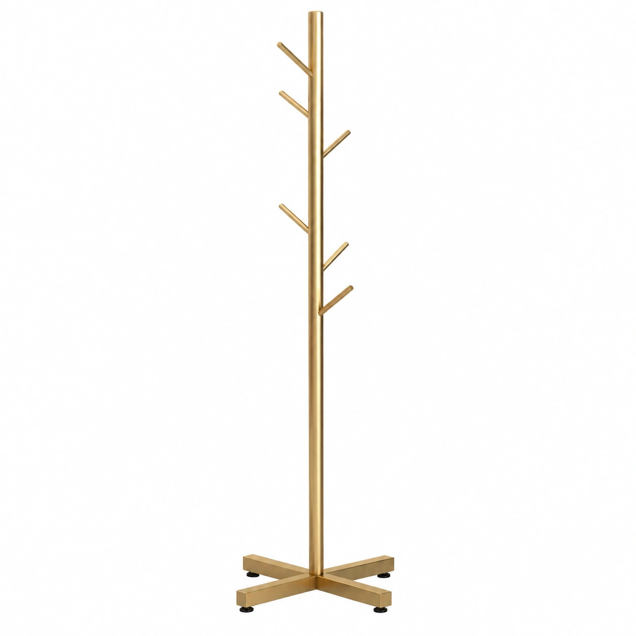 Moderner Kleiderständer mit 7 Haken - Gold, 170 cm Höhe, Metall, Elegant und Stilvoll