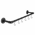 Industrielle Wandgarderobe schwarz - Handgefertigte Metallstange aus Deutschland - Verstellbare Kleiderstange U-Form in verschiedenen Größen