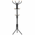 SONGMICS Robuster Metall-Kleiderständer mit 12 Haken, 182 cm Hoch, Ideal für Kleidung, Taschen und Hüte, Schwarz
