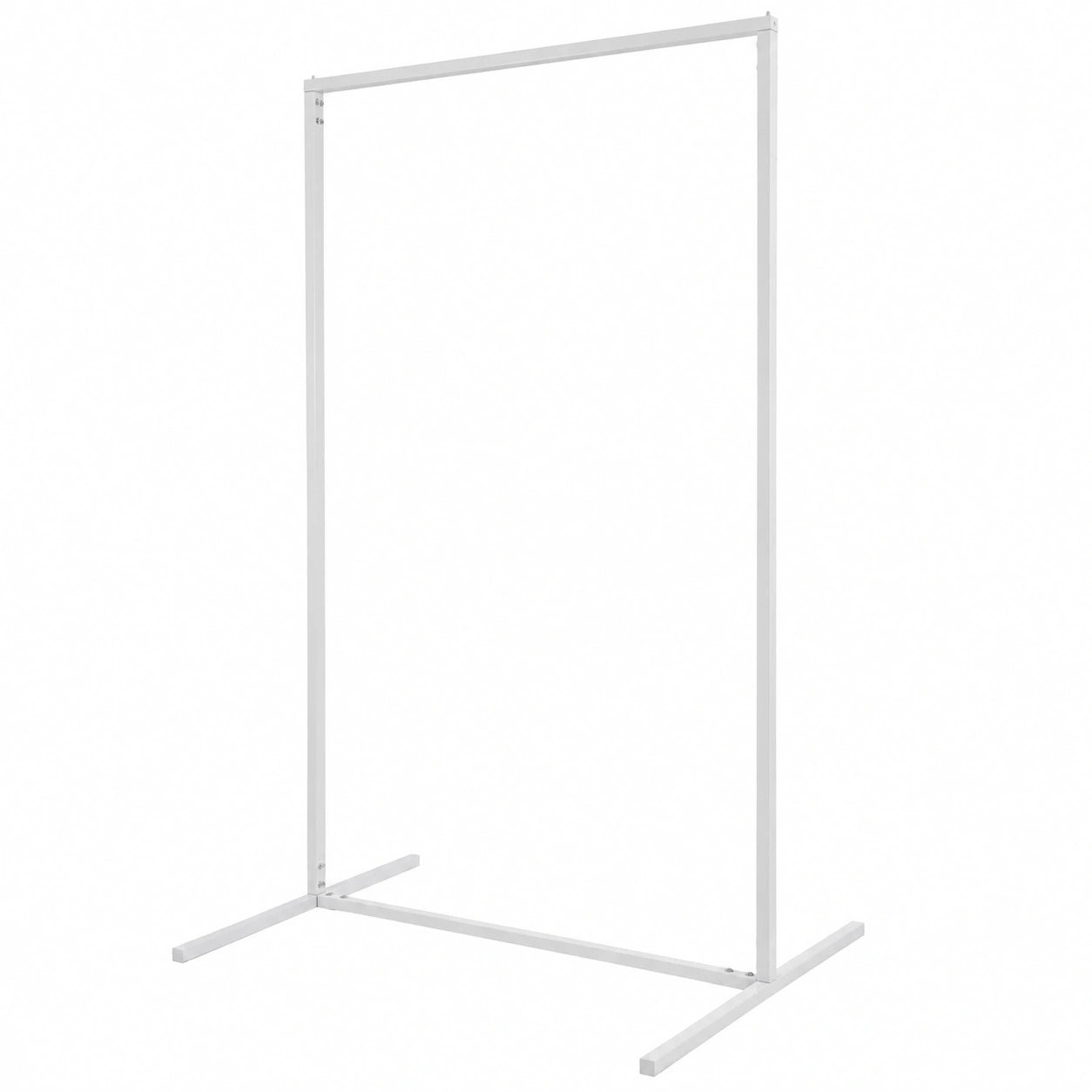 Minimalistischer Kleiderständer aus Metall, freistehendes Design, stabil und DIY-fähig, Weiß, 140cm x 80cm