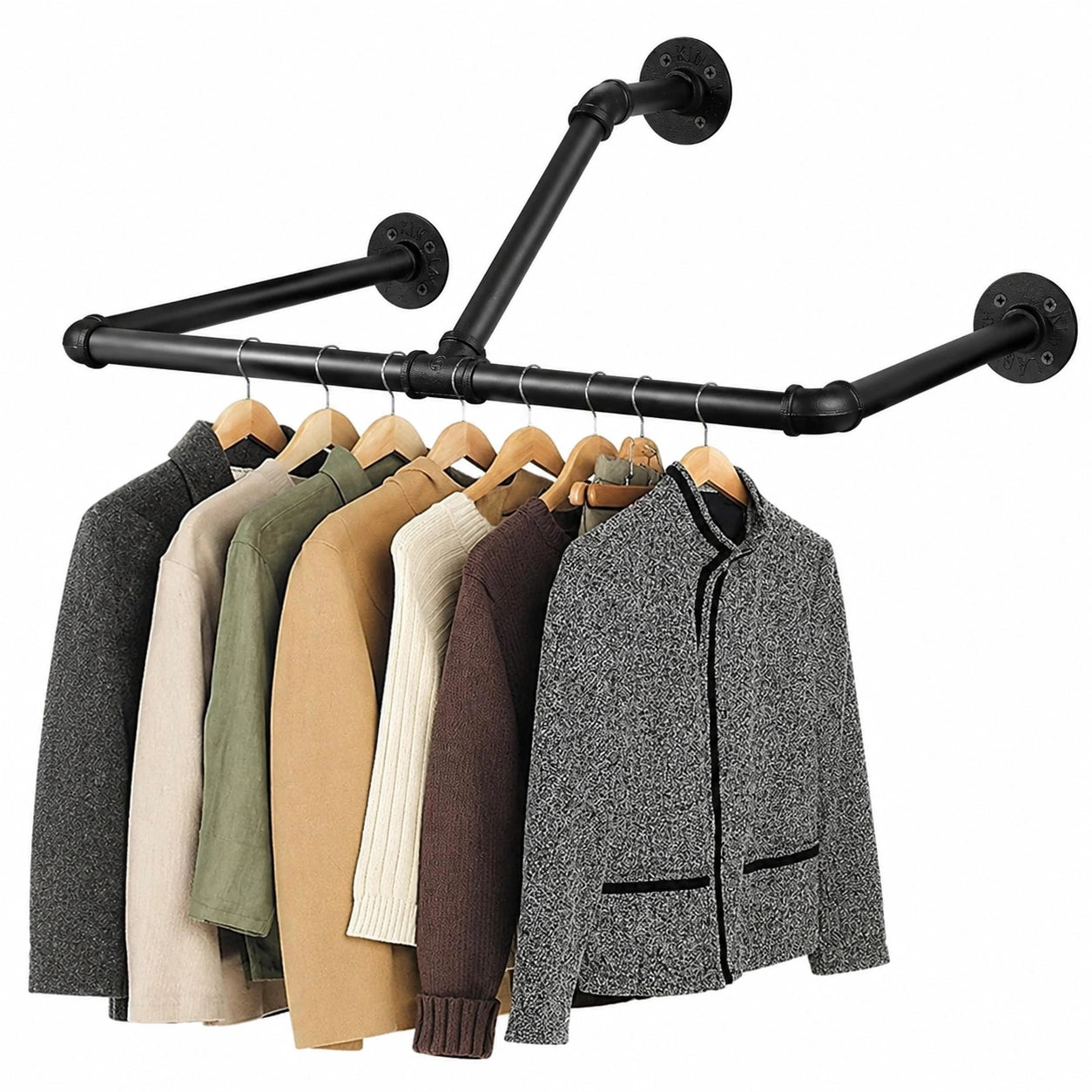 Tanice Wandmontage Kleiderstange im Industriestil 83cm für Schlafzimmer, Wohnzimmer und Küche