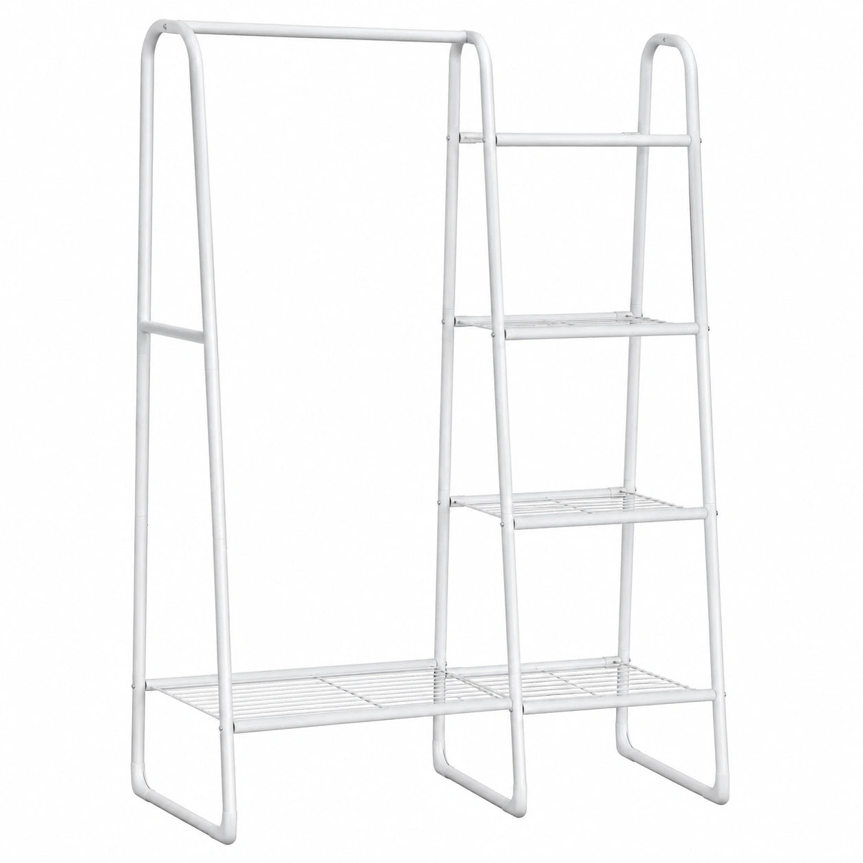 SONGMICS Wolkenweißer Kleiderständer, Metall, 5 Ablagen, 40 x 101,7 x 153,3 cm, für Schlafzimmer & Flur