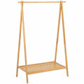Bambus Kleiderständer, faltbar, mit Ablage, 170x100x56,5 cm, natürlicher Garderobenständer