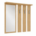 Moderner Kleiderständer Opal in Eiche Artisan mit Spiegel und Haken