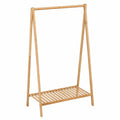 Freistehender Kleiderständer aus Bambus mit Ablage, 120 x 67 x 35 cm, natürliches Design