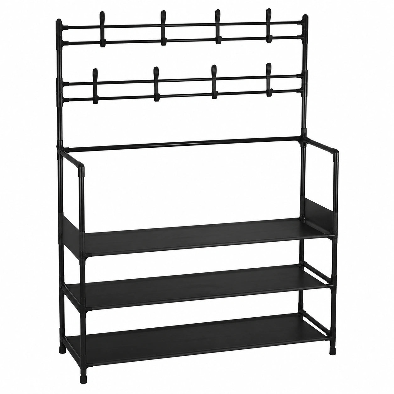 Mehrzweck Kleiderständer mit Ablagen und Haken, Staubdichtes Design für Flur, Wohnzimmer und Schlafzimmer
