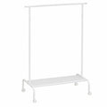 Verstellbarer Kleiderständer mit Rollen und Metallstange, 84-124 cm, Weiß